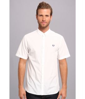 Fred Perry S/S End on End Shirt Mens Short Sleeve Button Up (White)