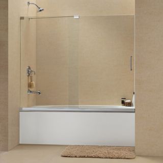 Dreamline SHDR196058204 Bathtub Shower Door, 56 to 60 Mirage Frameless Sliding, Clear 3/8 Glass Brushed Nickel