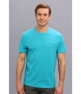 Calvin Klein S/S Solid Crew Neck w/ Rib Inserts Mens T Shirt (Blue)