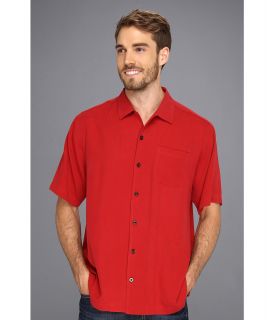 Tommy Bahama Catalina Twill Camp Shirt Mens Short Sleeve Button Up (Red)