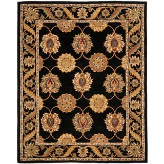 Handmade Heritage Mahal Black Wool Rug (83 X 11)