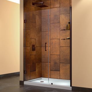 Dreamline SHDR20537210S06 Frameless Shower Door, 53 to 54 Unidoor Hinged, Clear 3/8 Glass Oil Rubbed Bronze