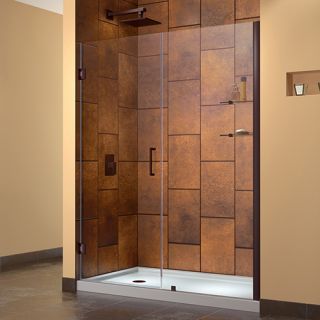 Dreamline SHDR20577210S06 Frameless Shower Door, 57 to 58 Unidoor Hinged, Clear 3/8 Glass Oil Rubbed Bronze