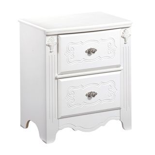 Signature Designs By Ashley Luminous White Exquisite 2 drawer Night Stand
