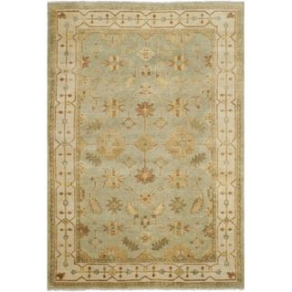 Safavieh Hand knotted Oushak Soft Green/ Ivory Wool Rug (4 X 6)