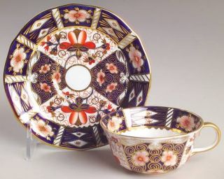 Royal Crown Derby Traditional Imari Flat Cup & Saucer Set, Fine China Dinnerware