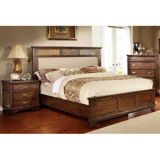 Furniture Of America Glisea 2 piece Brown Cherry Bed And Nightstand Set