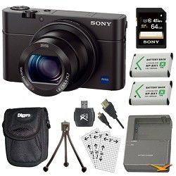 Sony Cyber shot DSC RX100 III 20.2 MP Digital Camera 64GB Battery Kit  Black