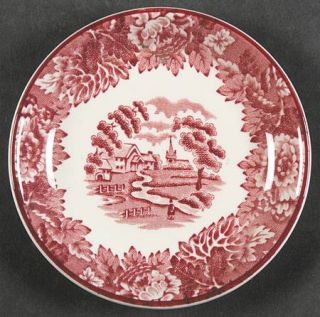 Enoch Wood & Sons English Scenery Pink (Older,Smooth) Coaster, Fine China Dinner