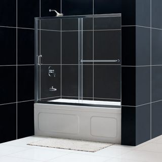 Dreamline SHDR096058004 Bathtub Shower Door, 56 to 60 InfinityZ Frameless Sliding, Clear 1/4 Glass Brushed Nickel
