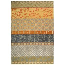 Handmade Rodeo Drive Collage Multicolor N.Z. Wool Rug (8 X 11)