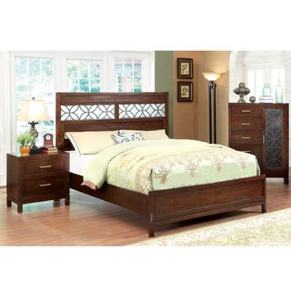 Furniture Of America Petalia Brown Cherry Textured Poster Bed