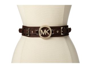 MICHAEL Michael Kors 42mm Belt with/ Snap Closure And Tab with/ MK Logo Womens Belts (Brown)