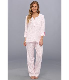 Carole Hochman Radiant Dots L/S Pajama Set Womens Pajama Sets (White)
