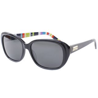 Kate Spade Womens Hilde X70p Black Striped Polarized Fashion Sunglasses