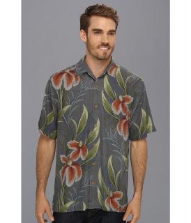 Tommy Bahama Iris You Were Here Camp Shirt Mens Short Sleeve Button Up (Black)
