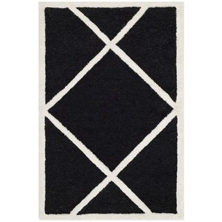 Safavieh Geometric Handmade Moroccan Cambridge Black Wool Rug (2 X 3)