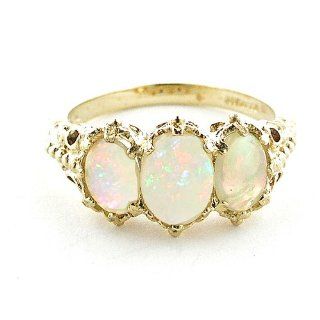 14K Rose Gold Ladies Opal & Peridot Ring   Finger Sizes 5 to 12 Available Right Hand Rings Jewelry