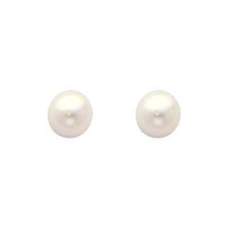 14K Yellow Gold Medium Pearl Stud Earrings with Screw back for Baby & Children Girls Gold Screwback Earrings Jewelry