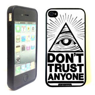 Quote   Don't Trust Anyone   Protective Designer BLACK Case   Fits Apple iPhone 4 / 4S / 4G Cell Phones & Accessories