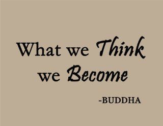 What We Think We Become Buddha Quote Wall Decal Saying Lettering   Wall Decor Stickers
