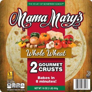 Mama Mary's 12 Inch Pizza Crust, Whole Wheat, 16 Count (Pack of 12)  Grocery & Gourmet Food