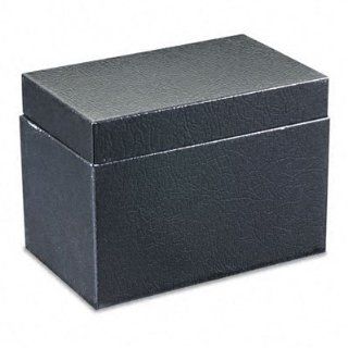 Steel Card File Box with Hinged Lid Holds Approximately 400 4 x 6 Cards, Black  Index Card Files 