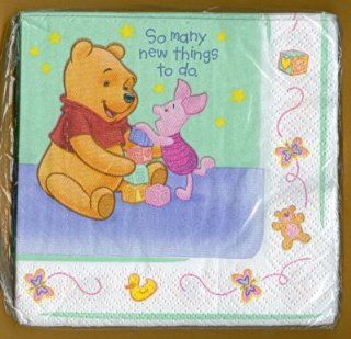 Winnie the Pooh New Beginnings Baby Shower Party Supplies 16 Beverage Napkins Toys & Games