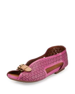 Gentle Souls Bless Word Perforated Slip On, Fuchsia