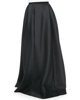 Carmen Marc Valvo Satin Ball Skirt, Black