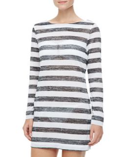 Scoop Neck Long Sleeve Striped Tunic