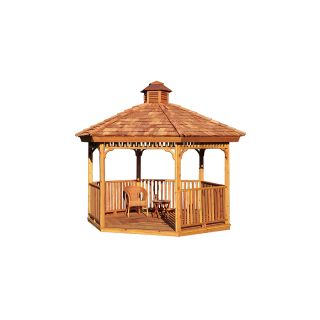 Cedarshed 10 1/16 x 10 13/16 x 10 5/16 Redwood Cedar Wood Gazebo