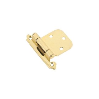 Amerock 2 Pack 1 1/2 in x 1 1/2 in Polished Brass Surface Self Closing Cabinet Hinge