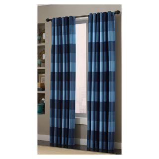 allen + roth Emilia 84 in L Checked Blue Back Tab Curtain Panel