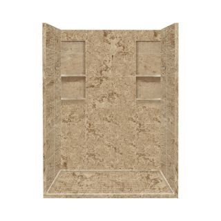 Style Selections 83 in H x 60 in W x 32 in L Sand Mountain Solid Surface Wall 4 Piece Alcove Shower Kit