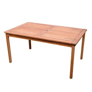 VIFAH Balthazar 59 in x 32 in Wood Rectangle Patio Dining Table