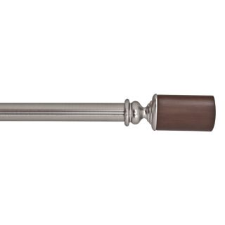 allen + roth 72 in to 144 in Brushed Nickel Metal Single Curtain Rod