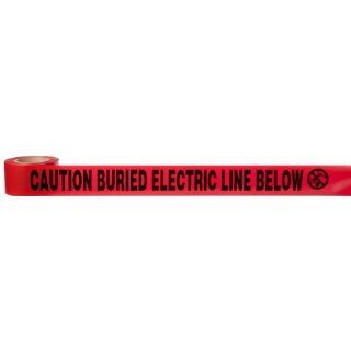 Morris Products 69008 Underground Tape, Printed With Caution Buried Electric Line Below, Red, 3" Width, 300ft Length