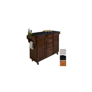 Home Styles 52.5 in L x 18 in W x 35.75 in H Cottage Oak Kitchen Island with Casters