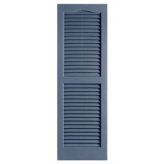 Alpha 2 Pack Blue Louvered Vinyl Exterior Shutters (Common 47 in x 14 in; Actual 47 in x 13.75 in)