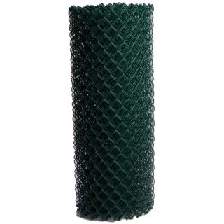 4 ft x 50 ft Green Galvanized Steel 9 Gauge Chain Link Fence Fabric