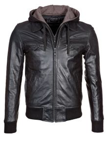 Teddy Smith   BEERY   Leather jacket   black