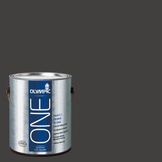 Olympic One 114 fl oz Interior Flat Enamel Black Magic Latex Base Paint and Primer in One with Mildew Resistant Finish