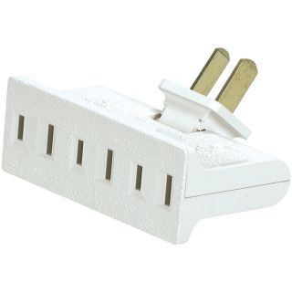 Cooper Wiring Devices Single to Triple White 2 Wire Low Profile Adapter
