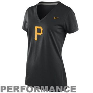 Nike Pittsburgh Pirates Womens MLB Legend V Neck Performance T Shirt   Black