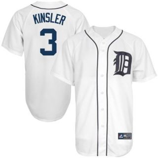 Ian Kinsler Detroit Tigers #3 Majestic Replica Jersey   White