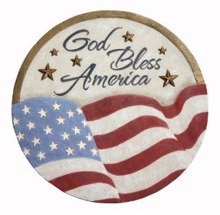 Russ Berrie SG 1687 God Bless America Patriotic Stepping Stone  Outdoor Decorative Stones  Patio, Lawn & Garden