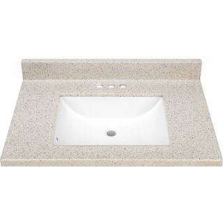 Style Selections Dune Solid Surface Integral Single Sink Bathroom Vanity Top (Common 31 in x 22 in; Actual 31 in x 22 in)