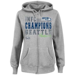Seattle Seahawks 2013 NFC Champions Ladies Full Zip Hoodie   Steel