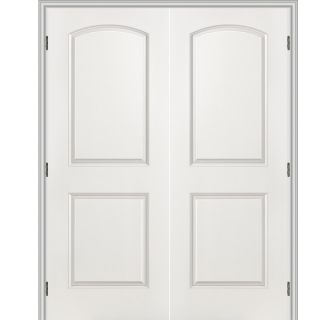 ReliaBilt 2 Panel Round Top Hollow Core Smooth Molded Composite Universal Interior French Door (Common 80 in x 48 in; Actual 83.5 in x 53 in)